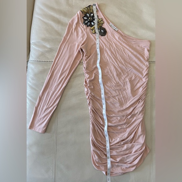 BOSTON PROPER One Shoulder Pink Sequins Top - Picture 3 of 9